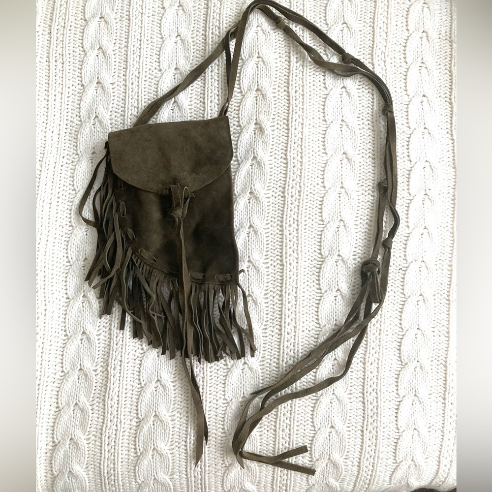 Suede cross body bag